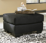 Darcy Black Fabric Ottoman