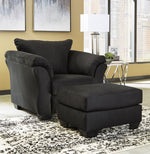 Darcy Black Fabric Ottoman