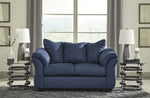 Darcy Blue Fabric Loveseat