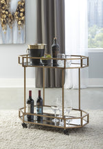 Daymont Gold Finish Metal Bar Cart