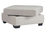 Dellara Chalk Fabric Storage Ottoman