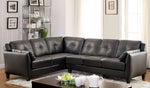 Peever Black Leatherette Sectional Sofa