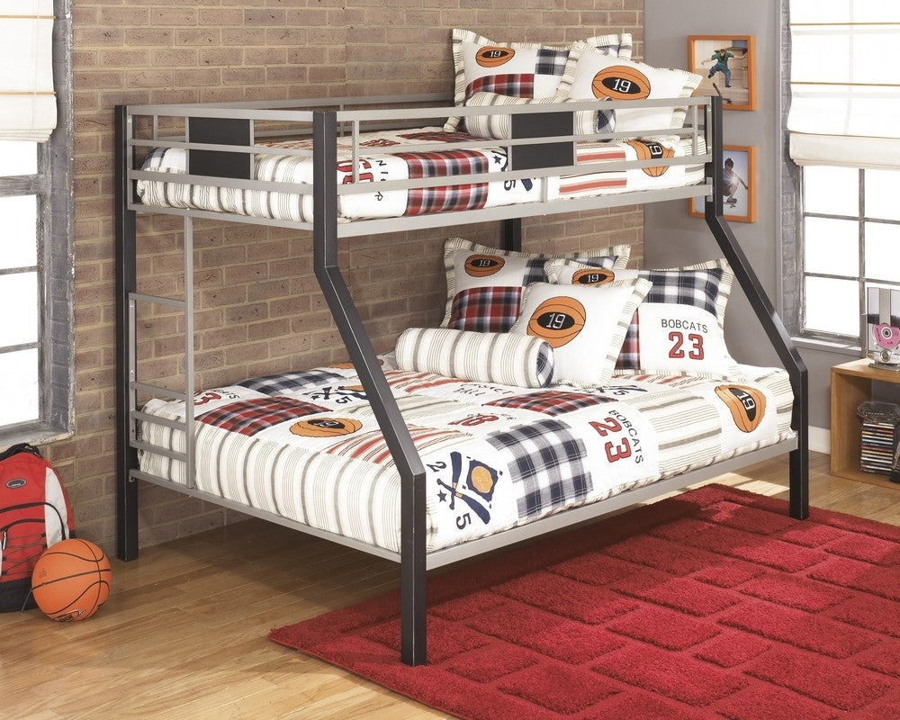 Dinsmore Black/Gray Metal Twin/Full Bunk Bed