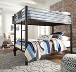 Dinsmore Black/Gray Metal Twin/Twin Bunk Bed