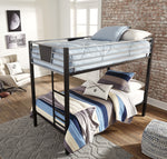 Dinsmore Black/Gray Metal Twin/Twin Bunk Bed