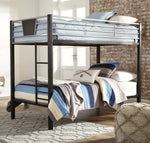 Dinsmore Black/Gray Metal Twin/Twin Bunk Bed