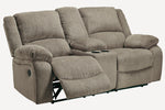 Draycoll Pewter Manual Recliner Loveseat