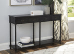 Eirdale Black Wood Console Sofa Table