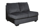 Eltmann 3-Pc Slate Chenille Fabric LAF Sectional Sofa (Oversized)