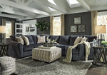 Eltmann 3-Pc Slate Chenille Fabric Sectional Sofa with RAF Cuddler (Oversized)