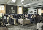 Eltmann 3-Pc Slate Chenille Fabric Sectional Sofa with LAF Cuddler (Oversized)