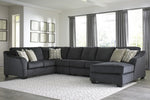 Eltmann 4-Pc Slate Chenille Fabric RAF Sectional Sofa (Oversized)