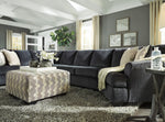 Eltmann 4-Pc Slate Chenille Fabric Sectional Sofa with RAF Cuddler (Oversized)