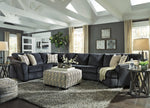 Eltmann 4-Pc Slate Chenille Fabric Sectional Sofa with RAF Cuddler (Oversized)