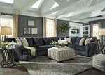 Eltmann 4-Pc Slate Chenille Fabric Sectional Sofa with LAF Cuddler (Oversized)