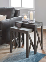 Emerdale 2-Pc Gray Wood Accent Table Set