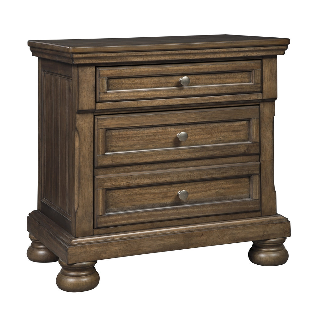 Flynnter Medium Brown 2-Drawer Nightstand