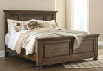 Flynnter Medium Brown Cal King Panel Bed