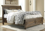 Flynnter Medium Brown Cal King Storage Bed