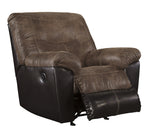 Follett Coffee Suede-Like/Faux Leather Manual Rocker Recliner