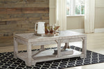 Fregine Whitewash Wood Lift-Top Coffee Table