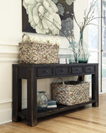 Gavelston Black Wood Sofa Table