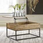 Gerdanet Natural Wood Lift-Top Coffee Table