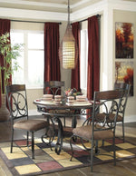 Glambrey Brown Wood/Dark Bronze-Tone Metal Dining Table