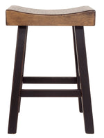 Glosco 2 Two-Tone Brown Wood Stools