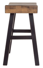 Glosco 2 Two-Tone Brown Wood Stools