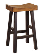 Glosco 2 Two-Tone Brown Wood Tall Stools