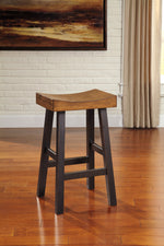 Glosco 2 Two-Tone Brown Wood Tall Stools