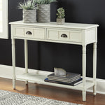 Goverton White Wood Console Sofa Table