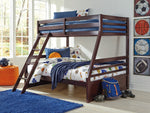 Halanton Dark Brown Wood Twin/Full Bunk Bed