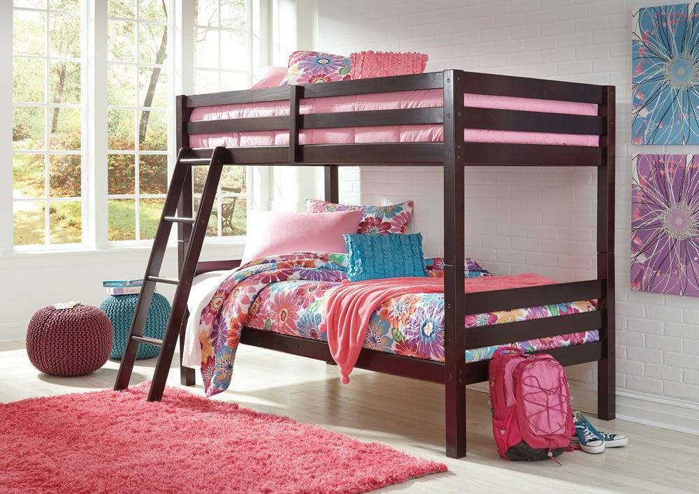 Halanton Dark Brown Wood Twin/Twin Bunk Bed