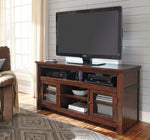 Harpan Reddish Brown Wood Large TV Stand