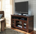 Harpan Reddish Brown Wood Medium TV Stand