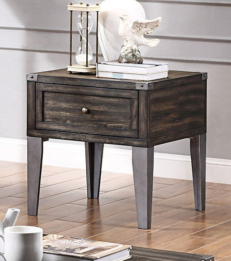 Piedmont Dark Oak Wood End Table with Drawer