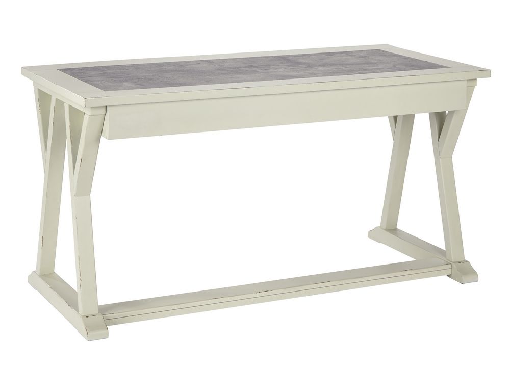 Jonileene Gray/White Wood Home Office Large Desk