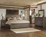 Juararo Dark Brown Wood Cal King Panel Bed