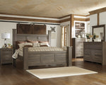 Juararo Dark Brown Wood Cal King Poster Bed