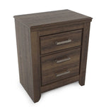 Juararo Dark Brown Wood 2-Drawer Nightstand