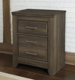 Juararo Dark Brown Wood 2-Drawer Nightstand