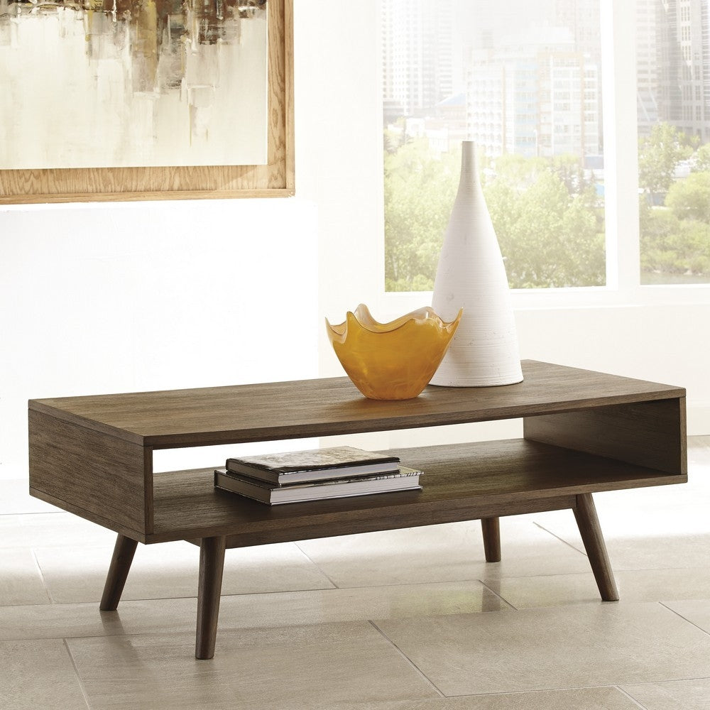 Kisper Dark Brown Wood Coffee Table