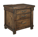 Lakeleigh Brown Wood 3-Drawer Nightstand