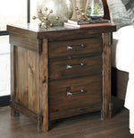 Lakeleigh Brown Wood 3-Drawer Nightstand