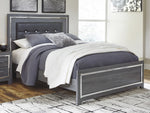 Lodanna Gray Wood Queen Panel Bed with LED