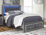 Lodanna Gray Wood Queen Storage Bed with LED