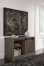 Luxenford Grayish Brown Wood Large Credenza