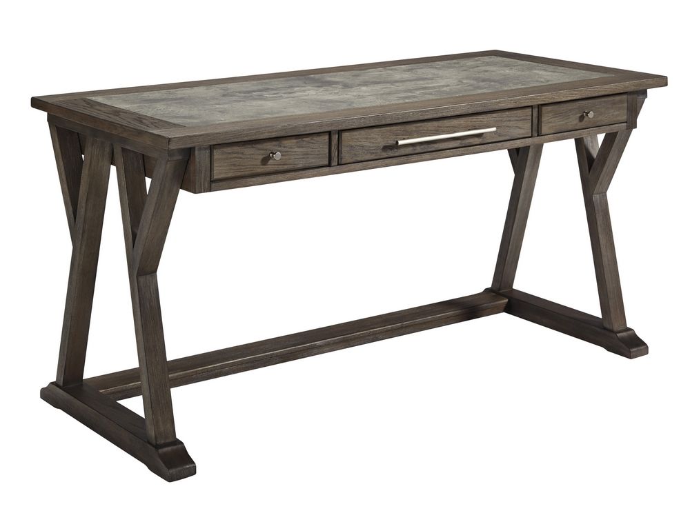 Luxenford Grayish Brown Wood Home Office Large Desk